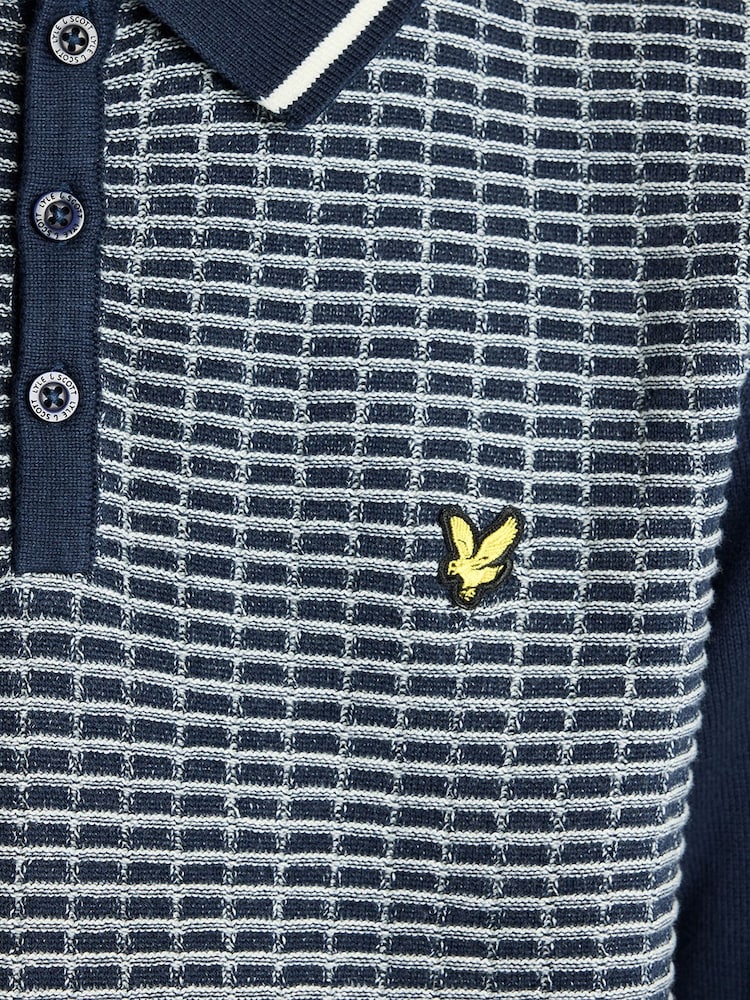 Lyle & Scott Waffle Knitted Polo Shirt - Image 6 of 6