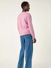 Roman Pink Heart Hotfix V-Neck Knit Jumper - Image 3 of 5