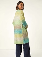 Roman Green Ombre Longline Knit Cardigan - Image 3 of 5