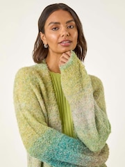 Roman Green Ombre Longline Knit Cardigan - Image 4 of 5