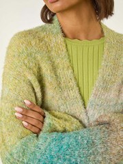 Roman Green Ombre Longline Knit Cardigan - Image 5 of 5
