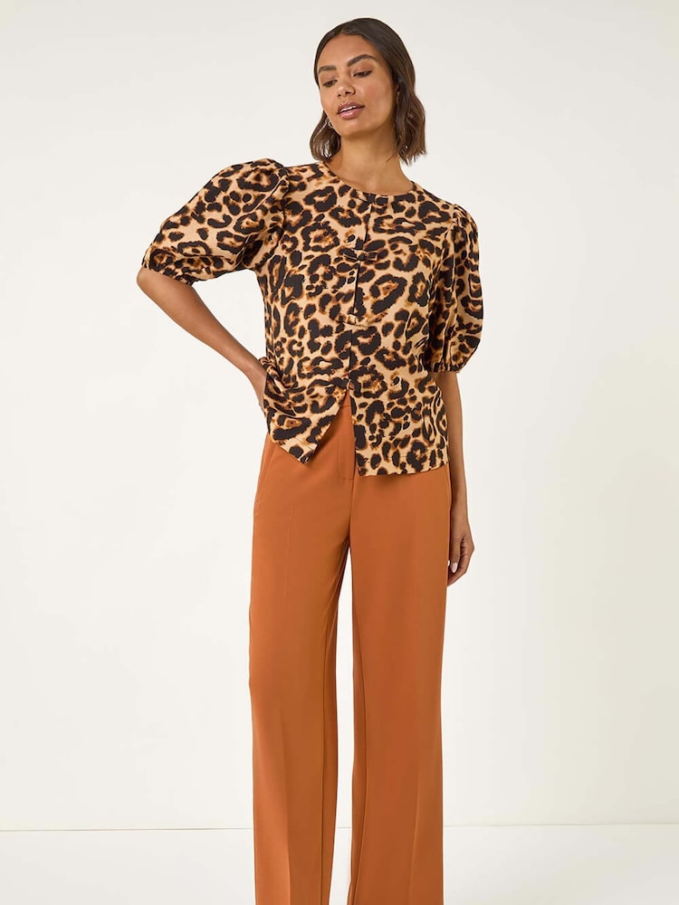 Roman Orange Wide Leg Premium Stretch Trousers - Image 2 of 5 Roman Orange Wide Leg Premium Stretch Trousers - Image 2 of 5