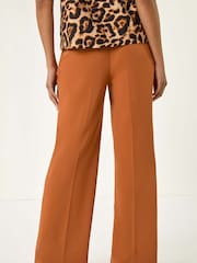 Roman Orange Wide Leg Premium Stretch Trousers - Image 3 of 5