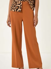 Roman Orange Wide Leg Premium Stretch Trousers - Image 4 of 5