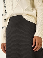 Roman Black Cable Textured Stretch A-Line Skirt - Image 1 of 5