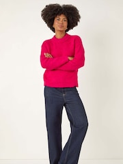 Roman Pink Pointelle Stitch Knit Jumper - Image 1 of 5