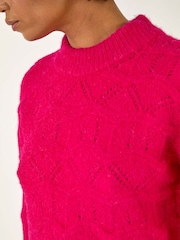 Roman Pink Pointelle Stitch Knit Jumper - Image 5 of 5