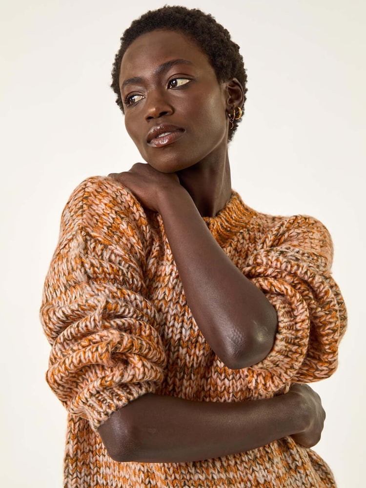Roman Orange Metallic Ombre Knit Jumper - Image 1 of 5 Roman Orange Metallic Ombre Knit Jumper - Image 1 of 5