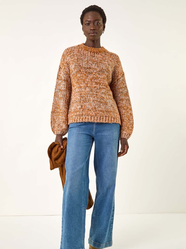 Roman Orange Metallic Ombre Knit Jumper - Image 2 of 5 Roman Orange Metallic Ombre Knit Jumper - Image 2 of 5