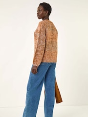 Roman Orange Metallic Ombre Knit Jumper - Image 3 of 5