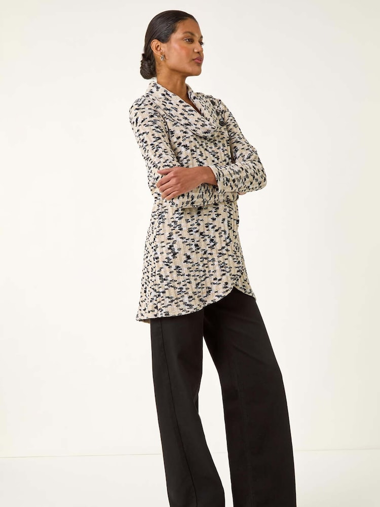 Roman Natural Chenille Cowl Neck Tunic Top - Image 2 of 5 Roman Natural Chenille Cowl Neck Tunic Top - Image 2 of 5
