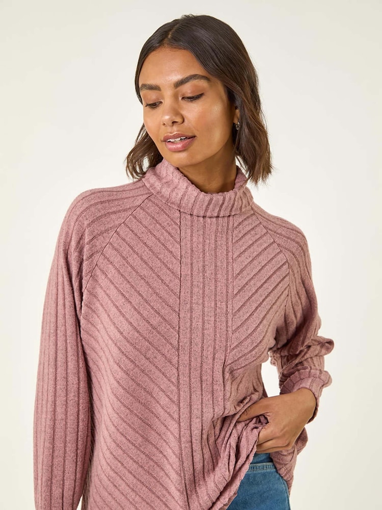 Roman Pink Textured Stripe Cowl Neck Blouse - Image 1 of 5 Roman Pink Textured Stripe Cowl Neck Blouse - Image 1 of 5