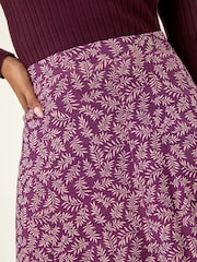 Roman Red Sprig Leaf Stretch Midi Skirt - Image 5 of 5