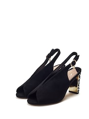Moda in Pelle Maeva High Vamp Sling Back Sandals - Image 2 of 4