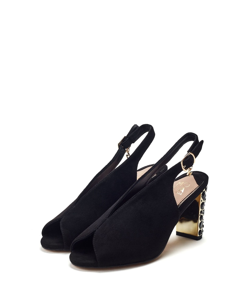 Moda in Pelle Maeva High Vamp Sling Back Sandals - Image 2 of 4