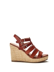 Moda in Pelle Keelie High Raffia Wedge Sandals - Image 1 of 4