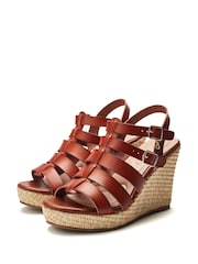 Moda in Pelle Keelie High Raffia Wedge Sandals - Image 2 of 4