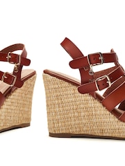 Moda in Pelle Keelie High Raffia Wedge Sandals - Image 4 of 4