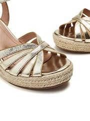 Moda in Pelle Kimberlee High Wedge Sandals With Raffia Detail - Image 3 of 4