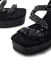 Moda in Pelle Naap Glitz Detail Square Toe Wedge Sandals - Image 3 of 4