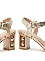 Moda in Pelle Sandypearl Pearl Detail Heeled Sandals - Image 3 of 4