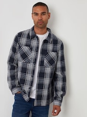 Azul - Threadbare Check Waffle Textured Shacket - Imagen 1 de 4
