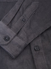 Threadbare Grey Relaxed Cropped Fit Corduroy Shacket - Image 5 of 5