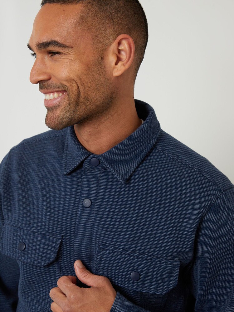 Threadbare Blue Pique Shacket - Image 4 of 4 Threadbare Blue Pique Shacket - Image 4 of 4