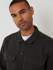 Threadbare Blue Pique Popper Fastening Shacket - Image 4 of 4