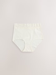 Rust Red Full Brief Cotton and Lace Knickers 4 Pack - Image 2 of 7
