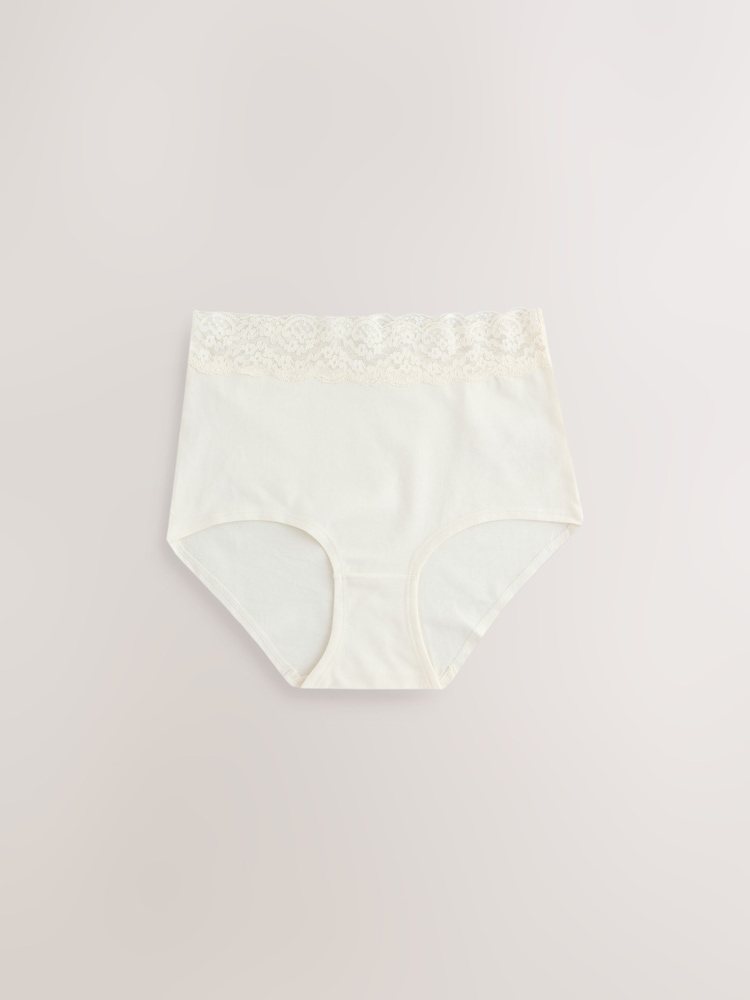 Rust Red Full Brief Cotton and Lace Knickers 4 Pack - Image 2 of 7 Rust Red Full Brief Cotton and Lace Knickers 4 Pack - Image 2 of 7