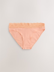 Rust Red High Leg Cotton and Lace Knickers 4 Pack - Image 3 of 7