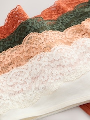 铁锈色 红色 - 棉质蕾丝短裤 4 包 - 11的图像11｝