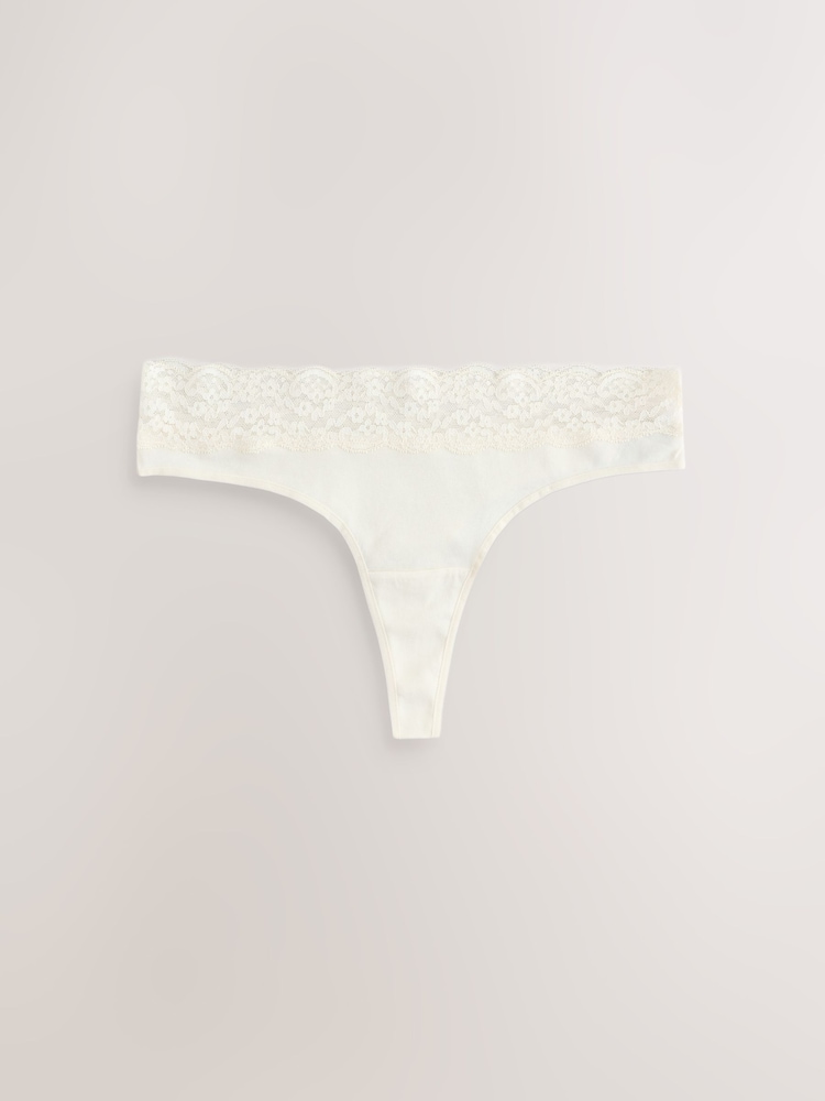 بني مائل للأحمر أحمر - حزمة سراويل داخلية من 4 قطع مصنوعة من القطن والدانتيل - Image 2 of 7