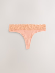 بني مائل للأحمر أحمر - حزمة سراويل داخلية من 4 قطع مصنوعة من القطن والدانتيل - Image 3 of 7