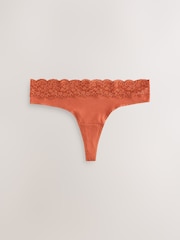 بني مائل للأحمر أحمر - حزمة سراويل داخلية من 4 قطع مصنوعة من القطن والدانتيل - Image 5 of 7