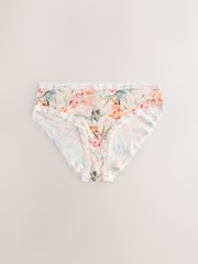 Floral High Leg Cotton and Lace Knickers 4 Pack - Image 2 of 6