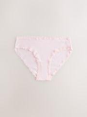 Floral High Leg Cotton and Lace Knickers 4 Pack - Image 4 of 6