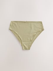 Pink/Blue/Green High Waist High Leg Cotton Rich Knickers 5 Pack - Image 3 of 8