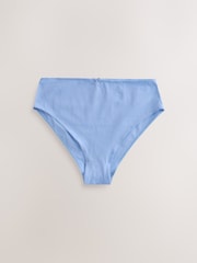 Pink/Blue/Green High Waist High Leg Cotton Rich Knickers 5 Pack - Image 4 of 8