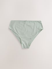 Pink/Blue/Green High Waist High Leg Cotton Rich Knickers 5 Pack - Image 5 of 8