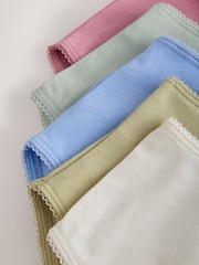 Pink/Blue/Green High Waist High Leg Cotton Rich Knickers 5 Pack - Image 8 of 8