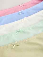 Pink/Blue/Green Full Brief Cotton Rich Knickers 5 Pack - Image 11 of 12