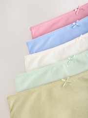 Pink/Blue/Green Full Brief Cotton Rich Knickers 5 Pack - Image 8 of 8