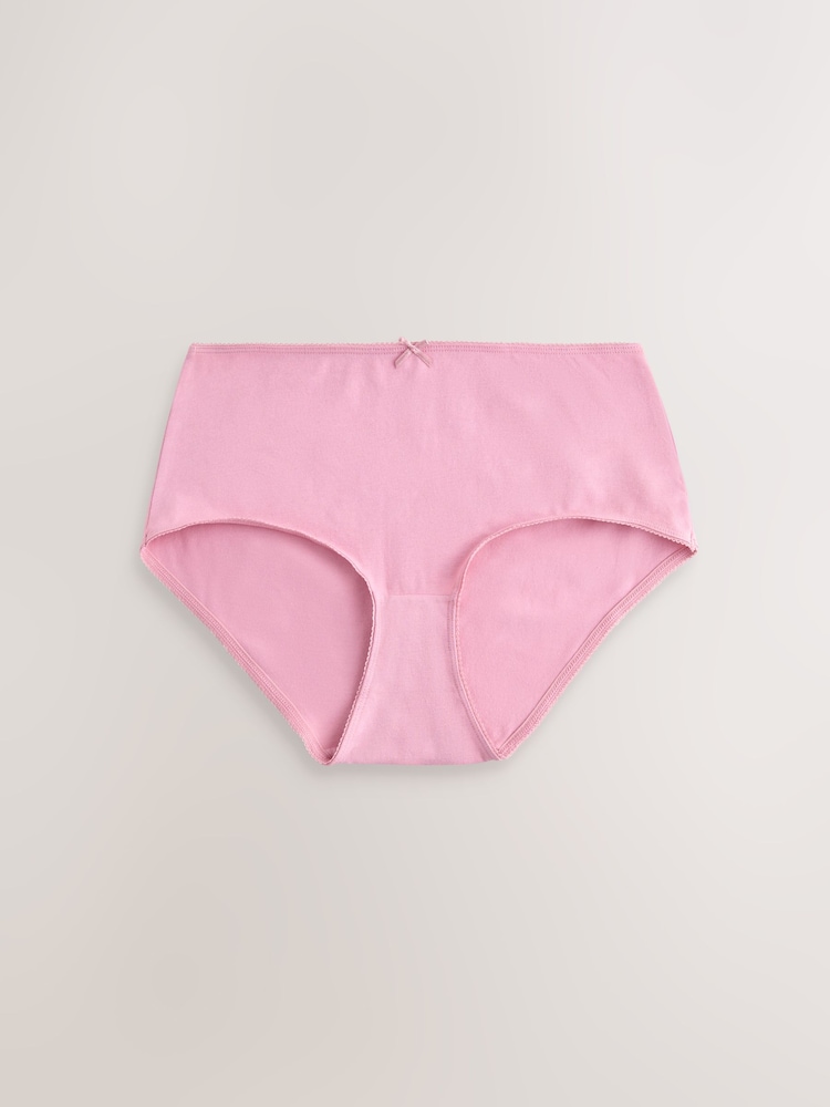 Pink/Blue/Green Short Cotton Rich Knickers 5 Pack - Image 2 of 8
