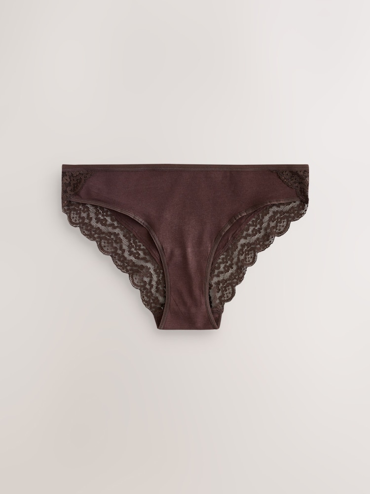 Berry Pink Bikini Cotton and Lace Knickers 7 Pack - Image 2 of 10 Berry Pink Bikini Cotton and Lace Knickers 7 Pack - Image 2 of 10