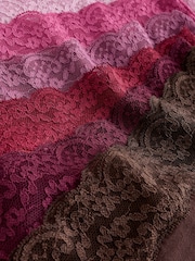 Berry Pink Full Brief Cotton and Lace Knickers 7 Pack - Image 10 of 10