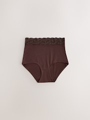 Berry Pink Full Brief Cotton and Lace Knickers 7 Pack - Image 3 of 10