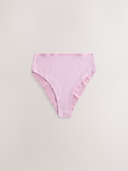 Berry Pink High Waist High Leg Cotton and Lace Knickers 7 Pack - Image 4 of 9