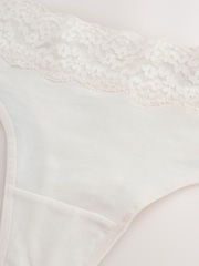 Berry Pink Thong Cotton and Lace Knickers 7 Pack - Image 9 of 10